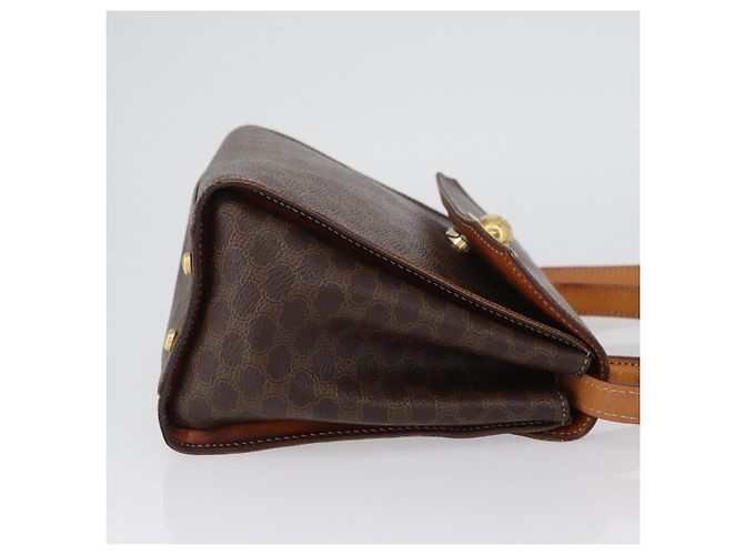 Céline Borsa a mano in tela Macadam CELINE PVC 2 in 1 Marrone Oro Auth bs34055 D'oro - vista 4