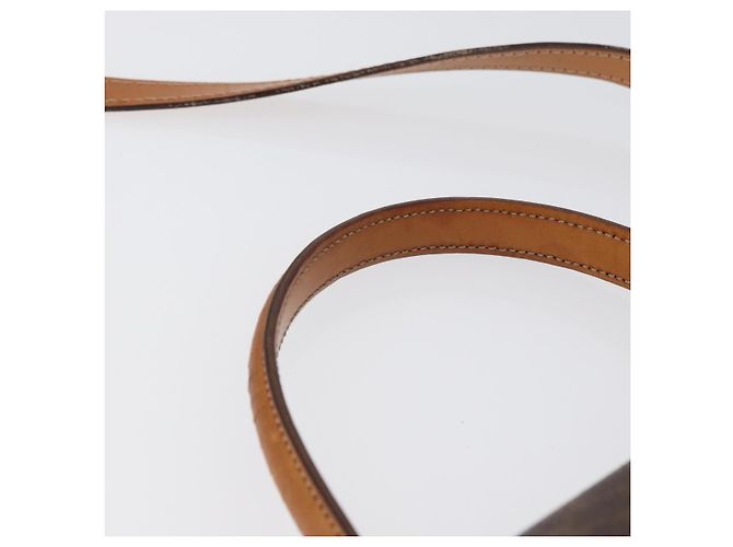 Céline Borsa a mano in tela Macadam CELINE PVC 2 in 1 Marrone Oro Auth bs34055 D'oro - vista 8