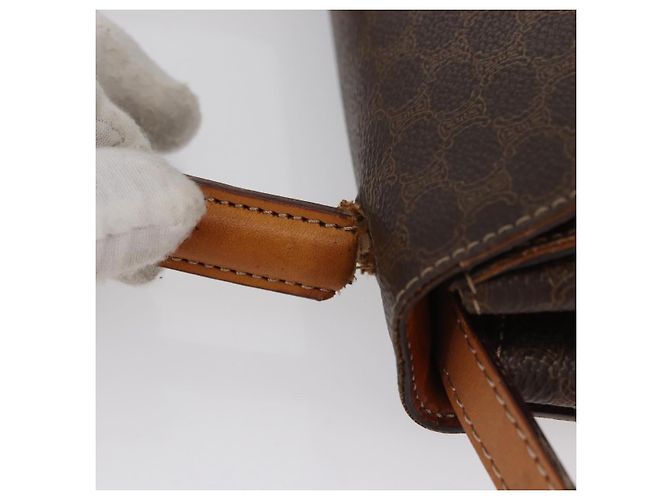 Céline Borsa a mano in tela Macadam CELINE PVC 2 in 1 Marrone Oro Auth bs34055 D'oro - vista 9
