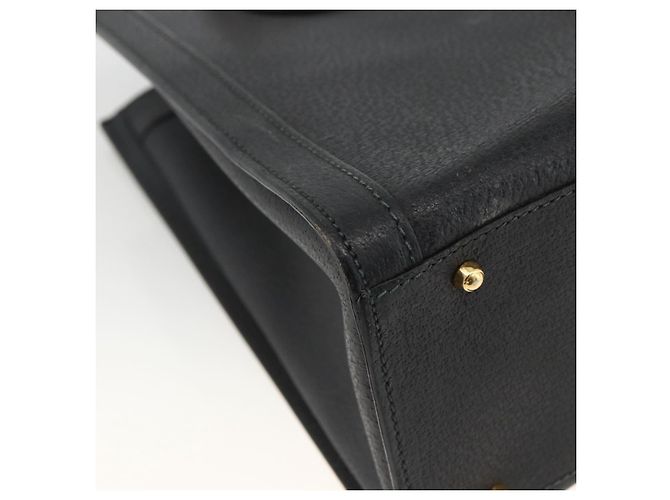 GUCCI Bamboo Hand Bag Leather Black Gold 002 853 0260 Auth ep13849 Golden - view 11