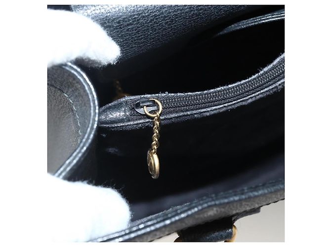 GUCCI Bamboo Hand Bag Leather Black Gold 002 853 0260 Auth ep13849 Golden - view 20