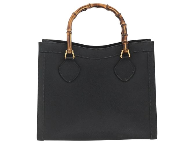 GUCCI Bamboo Hand Bag Leather Black Gold 002 853 0260 Auth ep13849 Golden - view 3
