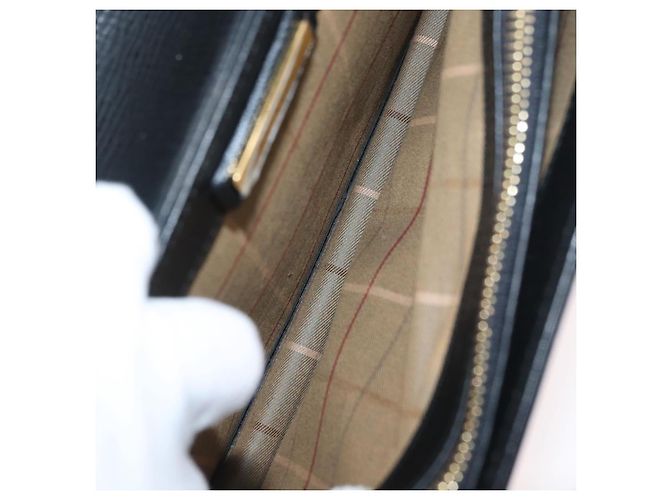 Borsa a mano in pelle nera e oro BURBERRY Auth bs33867 Nero D'oro - vista 17