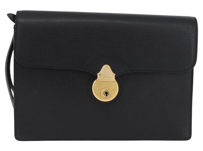 Borsa a mano in pelle nera e oro BURBERRY Auth bs33867 Nero D'oro - vista 2