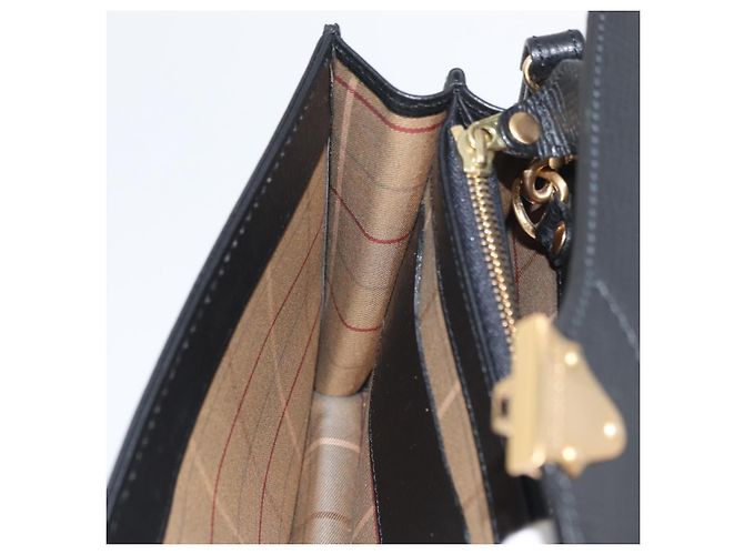 Borsa a mano in pelle nera e oro BURBERRY Auth bs33867 Nero D'oro - vista 21