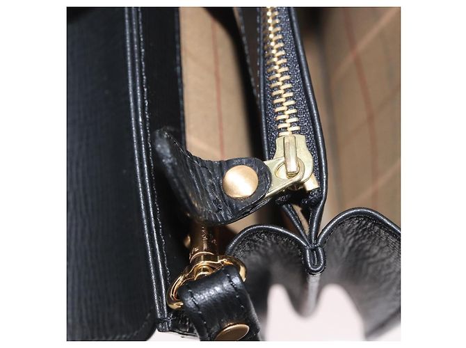 Borsa a mano in pelle nera e oro BURBERRY Auth bs33867 Nero D'oro - vista 23