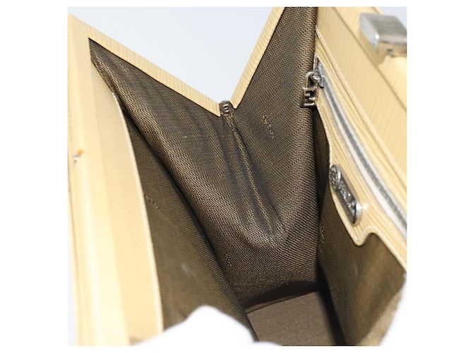 Borsa a mano FENDI in pelle avorio argento Auth ARZ093 Crudo - vista 19