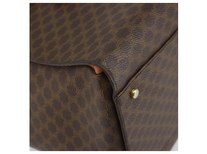 Céline Borsa a mano in tela Macadam CELINE in pelle PVC marrone oro Auth ARZ141 D'oro - vista 11