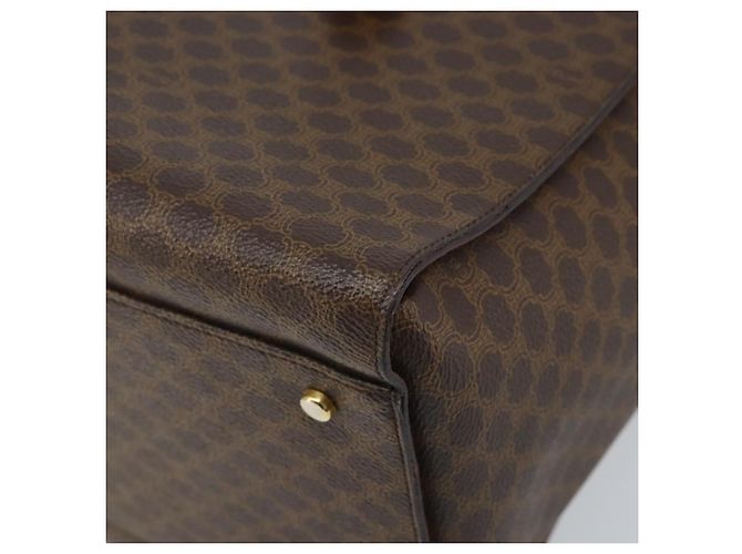 Céline Borsa a mano in tela Macadam CELINE in pelle PVC marrone oro Auth ARZ141 D'oro - vista 12