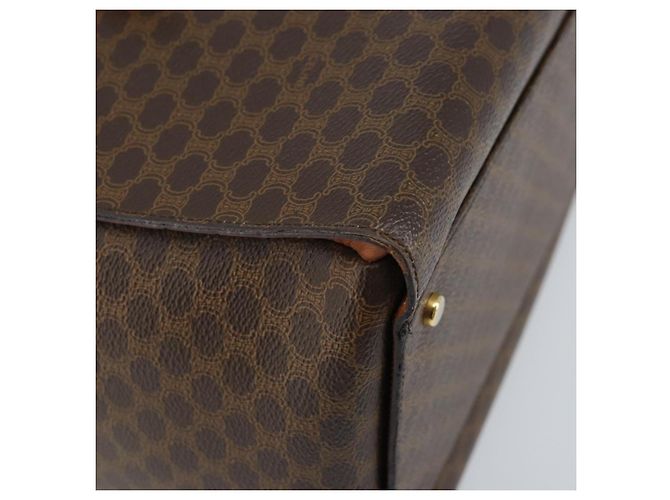 Céline Borsa a mano in tela Macadam CELINE in pelle PVC marrone oro Auth ARZ141 D'oro - vista 13