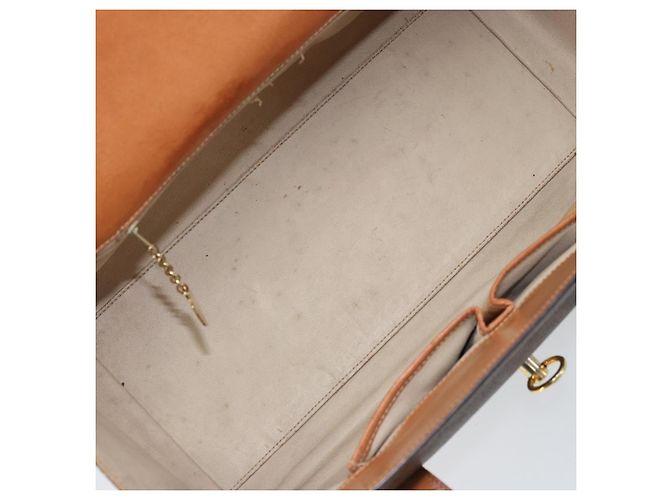Céline Borsa a mano in tela Macadam CELINE in pelle PVC marrone oro Auth ARZ141 D'oro - vista 16