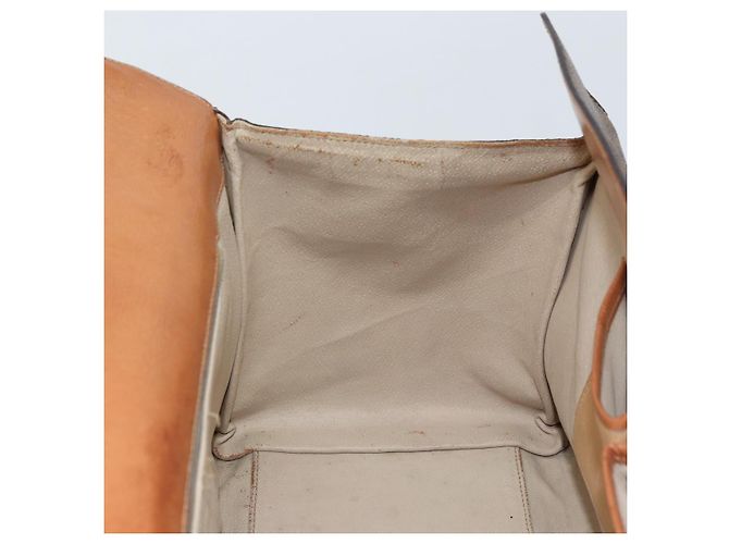 Céline Borsa a mano in tela Macadam CELINE in pelle PVC marrone oro Auth ARZ141 D'oro - vista 17