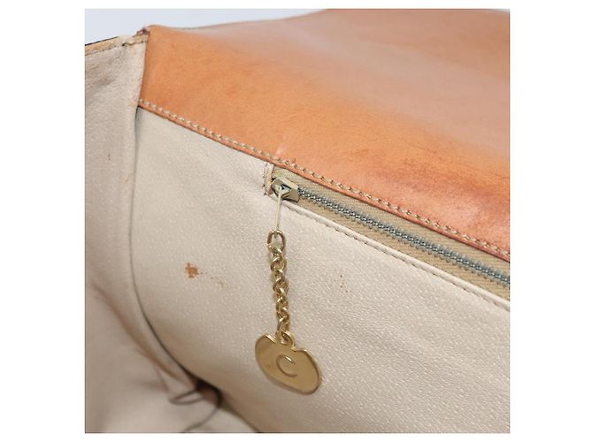 Céline Borsa a mano in tela Macadam CELINE in pelle PVC marrone oro Auth ARZ141 D'oro - vista 19