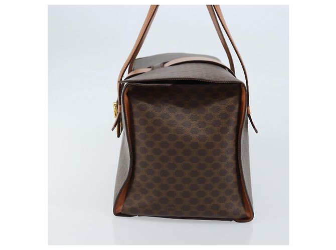 Céline Borsa a mano in tela Macadam CELINE in pelle PVC marrone oro Auth ARZ141 D'oro - vista 4