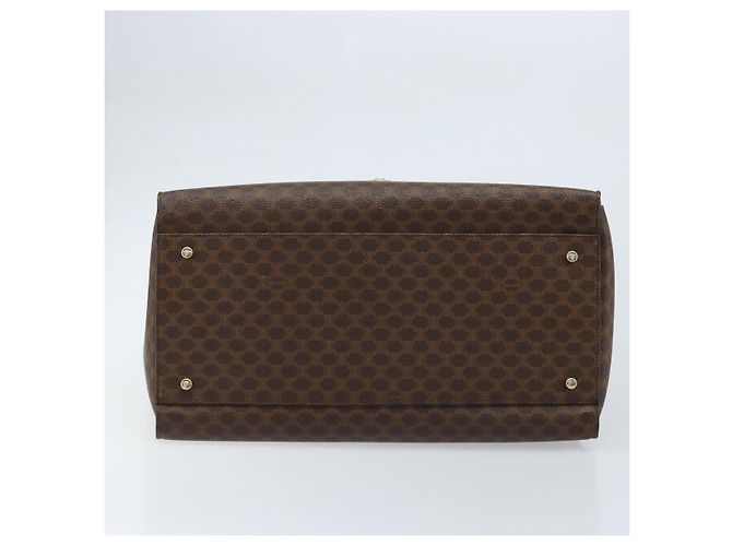 Céline Borsa a mano in tela Macadam CELINE in pelle PVC marrone oro Auth ARZ141 D'oro - vista 9