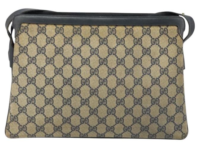 Borsa a Spalla Gucci GG Supreme Sherry Line PVC Blu Navy Oro Auth ep13829 D'oro - vista 3