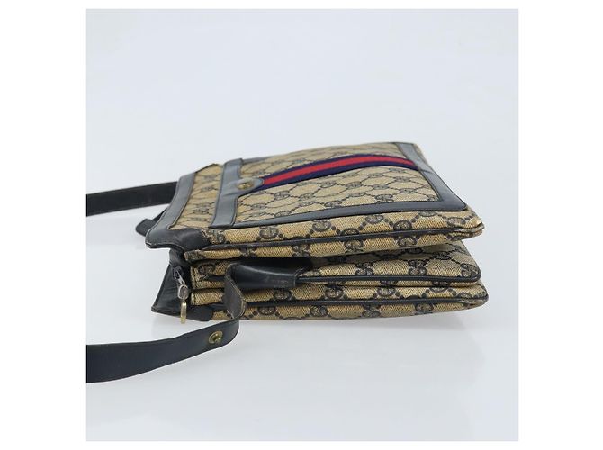 Borsa a Spalla Gucci GG Supreme Sherry Line PVC Blu Navy Oro Auth ep13829 D'oro - vista 5