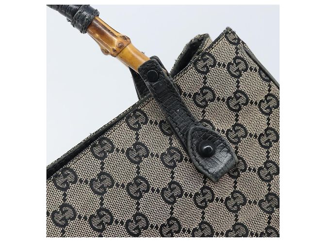 Bamboo Borsa a mano in tela GG Gucci con manico in bambù beige 112530 Auth ka3079 - vista 14