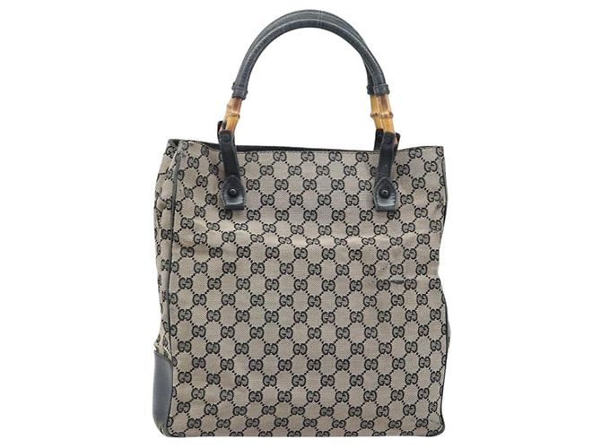 Bamboo Borsa a mano in tela GG Gucci con manico in bambù beige 112530 Auth ka3079 - vista 2