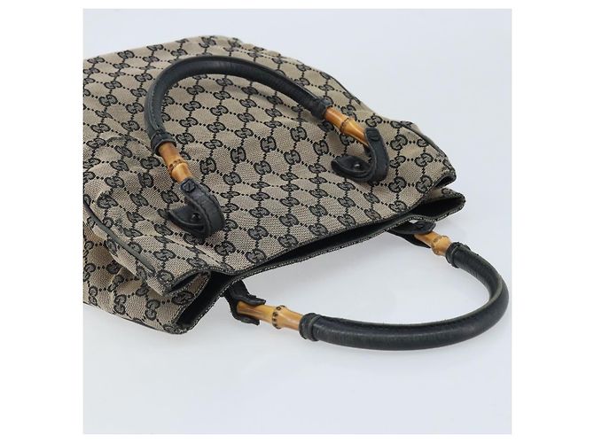 Bamboo Borsa a mano in tela GG Gucci con manico in bambù beige 112530 Auth ka3079 - vista 6