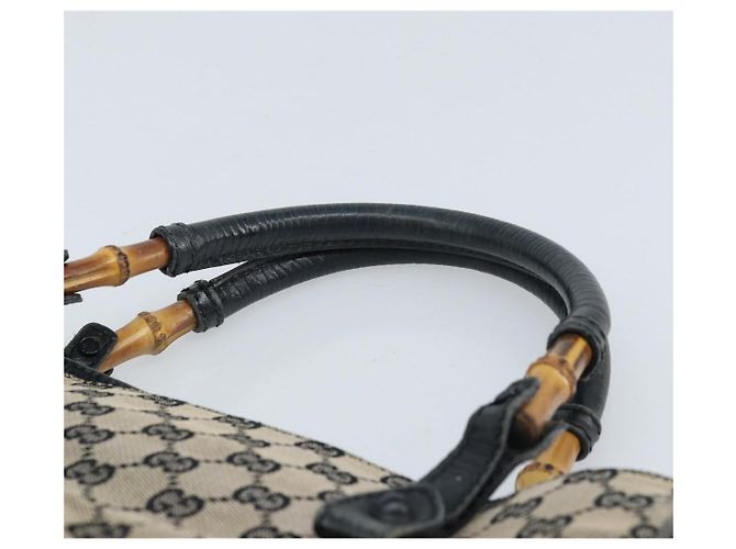 Bamboo Borsa a mano in tela GG Gucci con manico in bambù beige 112530 Auth ka3079 - vista 8
