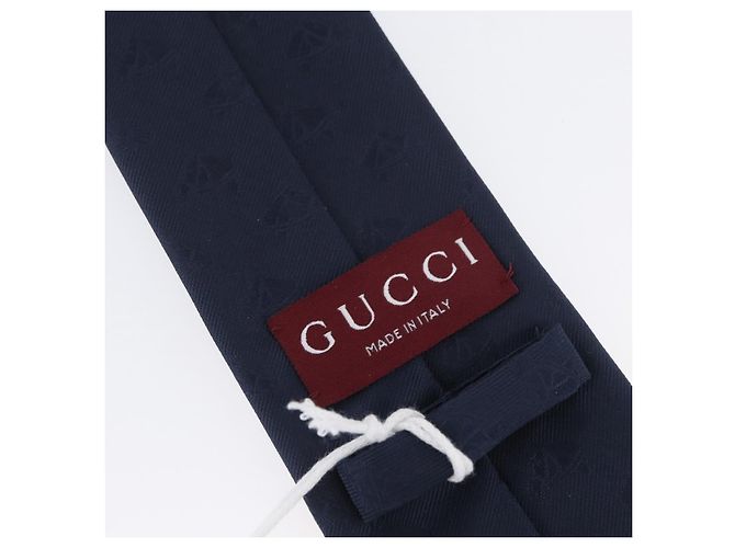 GUCCI Seidenkrawatte navy Auth 174148A Marineblau - Ansicht 18