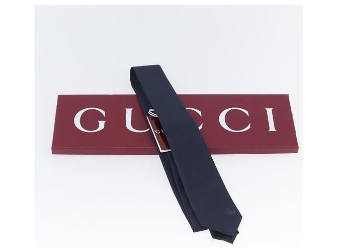GUCCI Seidenkrawatte navy Auth 174148A Marineblau - Ansicht 19