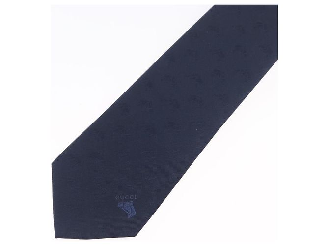 GUCCI Seidenkrawatte navy Auth 174148A Marineblau - Ansicht 3
