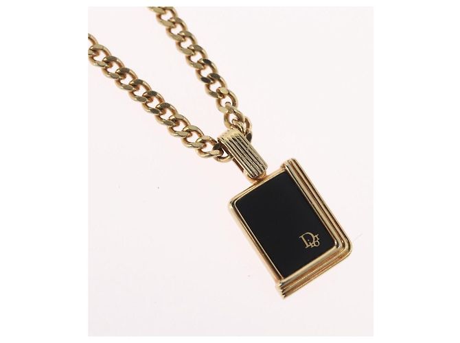 Collana Christian Dior in metallo dorato Auth BA11475 - vista 3