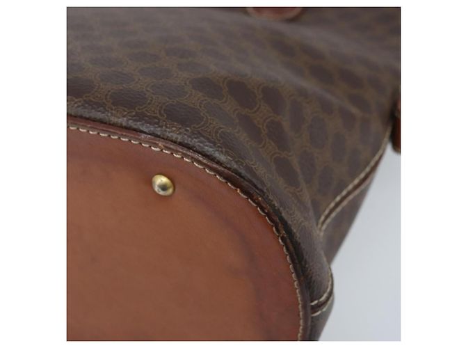 Céline Borsa a mano in tela Macadam CELINE in pelle PVC marrone e oro Auth ka3055 D'oro - vista 10