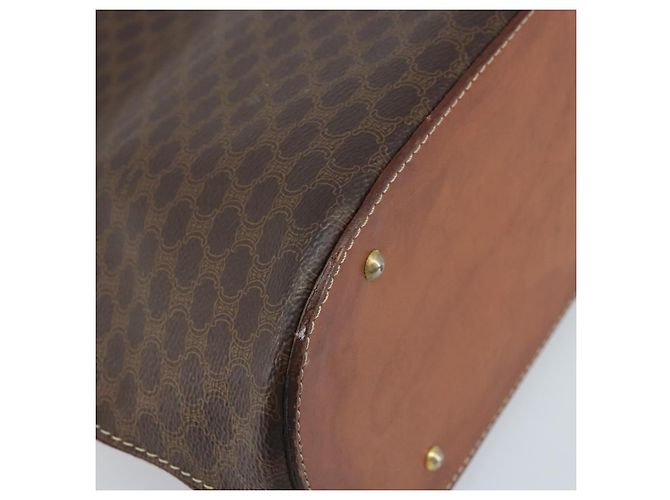 Céline Borsa a mano in tela Macadam CELINE in pelle PVC marrone e oro Auth ka3055 D'oro - vista 11
