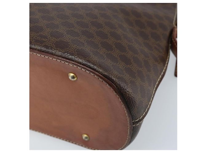 Céline Borsa a mano in tela Macadam CELINE in pelle PVC marrone e oro Auth ka3055 D'oro - vista 12