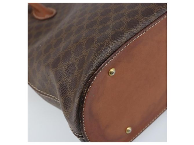Céline Borsa a mano in tela Macadam CELINE in pelle PVC marrone e oro Auth ka3055 D'oro - vista 13