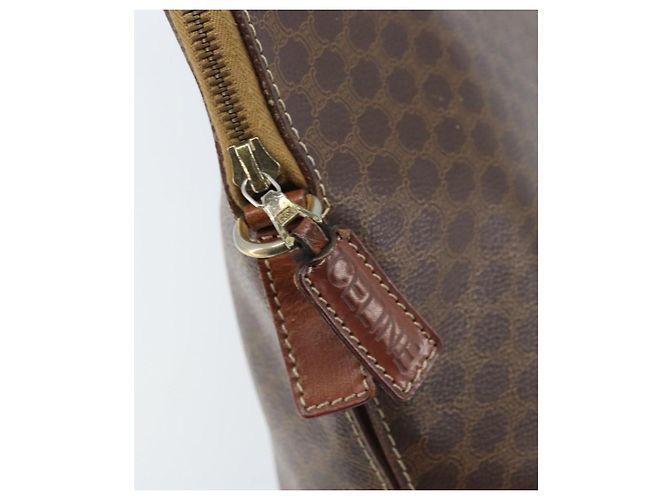 Céline Borsa a mano in tela Macadam CELINE in pelle PVC marrone e oro Auth ka3055 D'oro - vista 14