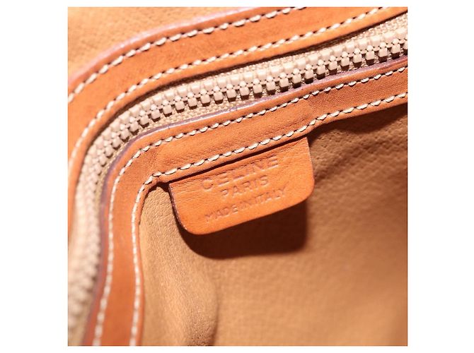 Céline Borsa a mano in tela Macadam CELINE in pelle PVC marrone e oro Auth ka3055 D'oro - vista 15