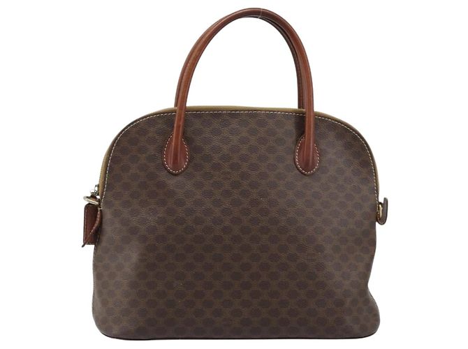 Céline Borsa a mano in tela Macadam CELINE in pelle PVC marrone e oro Auth ka3055 D'oro - vista 2