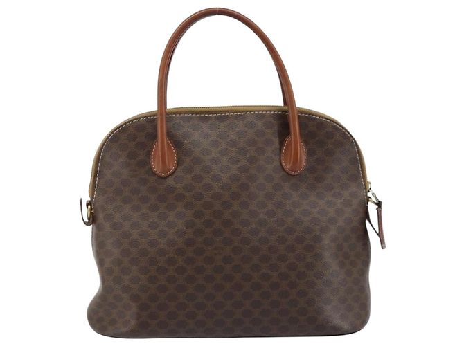 Céline Borsa a mano in tela Macadam CELINE in pelle PVC marrone e oro Auth ka3055 D'oro - vista 3