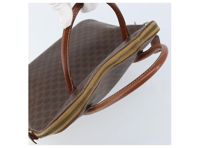 Céline Borsa a mano in tela Macadam CELINE in pelle PVC marrone e oro Auth ka3055 D'oro - vista 6