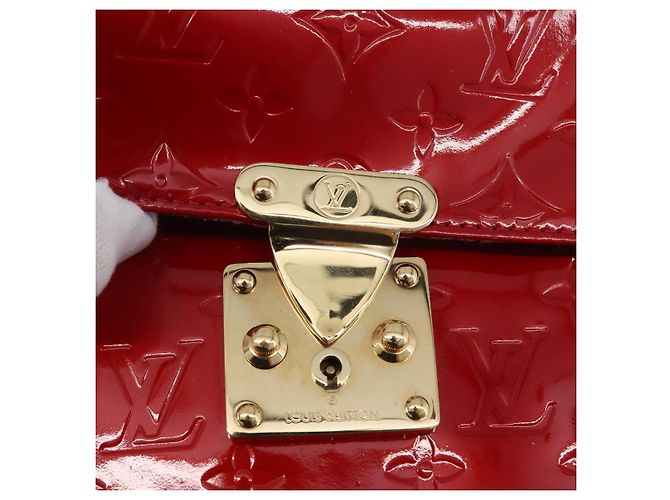 LOUIS VUITTON Borsa a Mano Spring Street Monogram Vernis Rossa M91135 LV Auth ARZ439 Rosso - vista 16