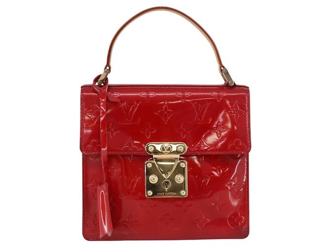LOUIS VUITTON Borsa a Mano Spring Street Monogram Vernis Rossa M91135 LV Auth ARZ439 Rosso - vista 2