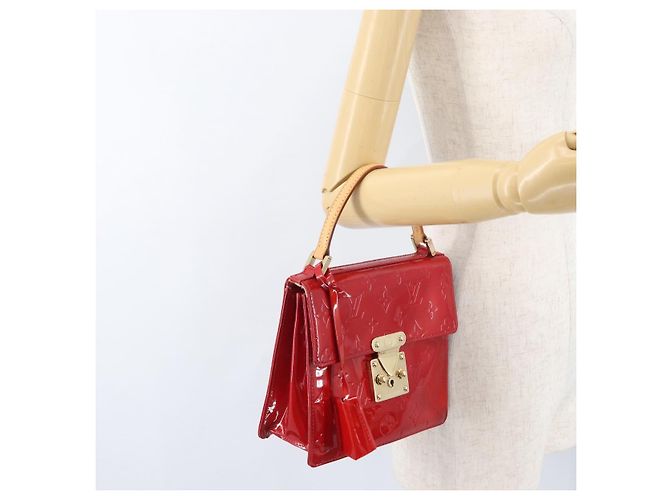 LOUIS VUITTON Borsa a Mano Spring Street Monogram Vernis Rossa M91135 LV Auth ARZ439 Rosso - vista 25