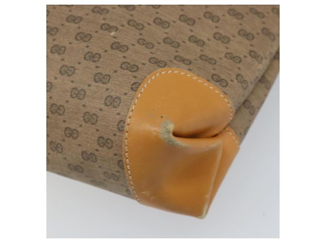 Gucci Borsa tote Micro GG Supreme in PVC beige e oro 002 098 0057 Auth ep13772 D'oro - view 12
