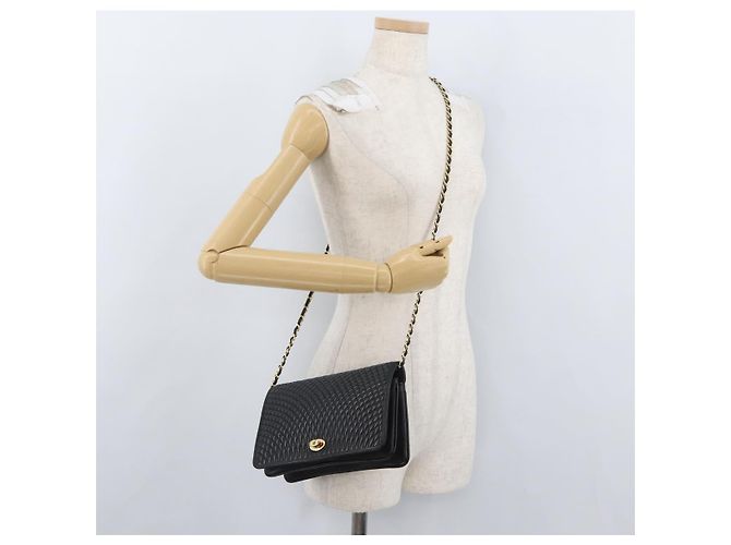 BALLY Borsa a Spalla a Catena Pelle Nera Oro Auth BSZ200 Nero D'oro - vista 23
