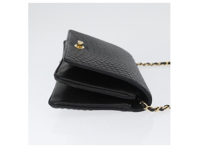 BALLY Borsa a Spalla a Catena Pelle Nera Oro Auth BSZ200 Nero D'oro - vista 4