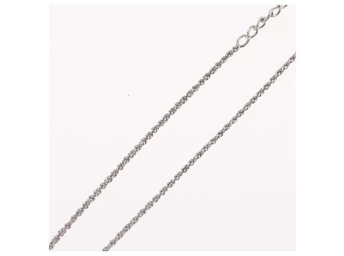 Collana Christian Dior metallo Argento Auth BA11479 - vista 13