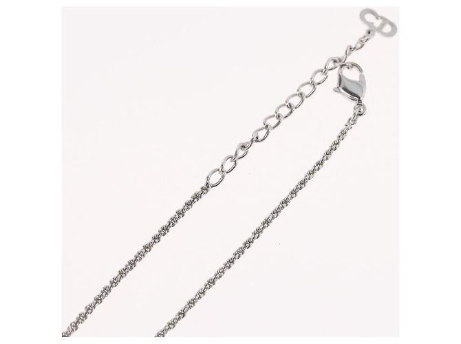 Collana Christian Dior metallo Argento Auth BA11479 - vista 14
