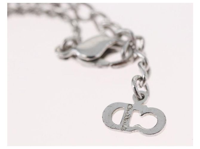 Collana Christian Dior metallo Argento Auth BA11479 - vista 16