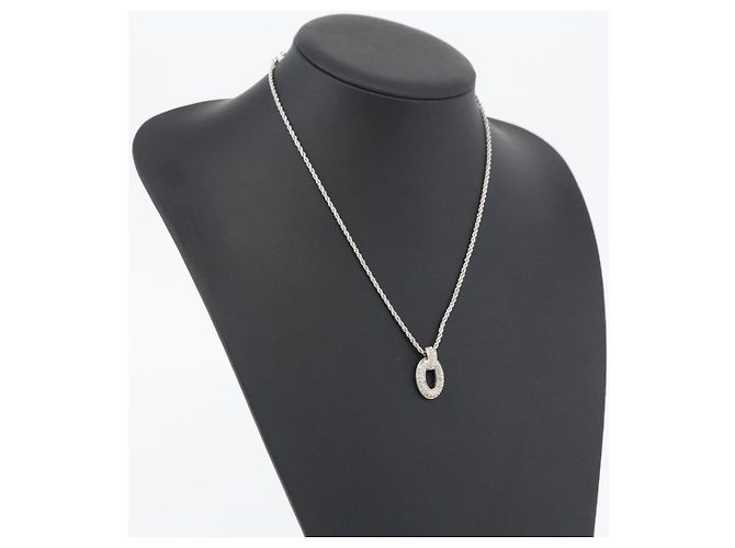 Collana Christian Dior metallo Argento Auth BA11479 - vista 17