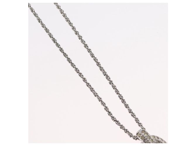 Collana Christian Dior metallo Argento Auth BA11479 - vista 4