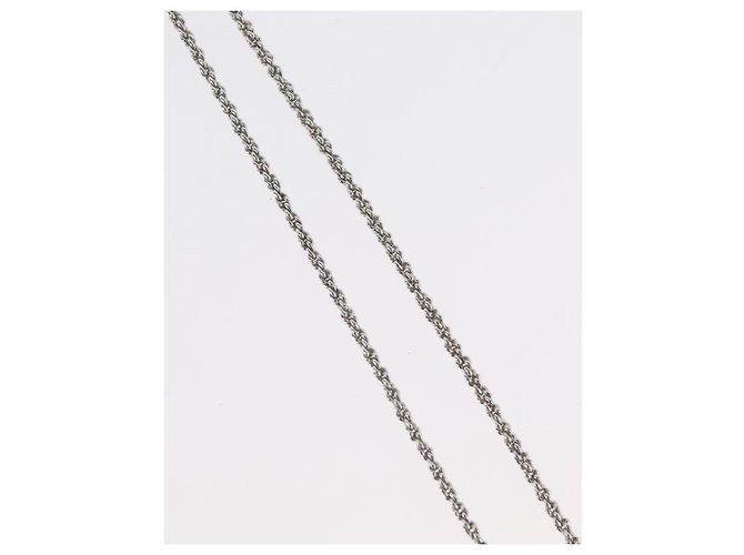 Collana Christian Dior metallo Argento Auth BA11479 - vista 6